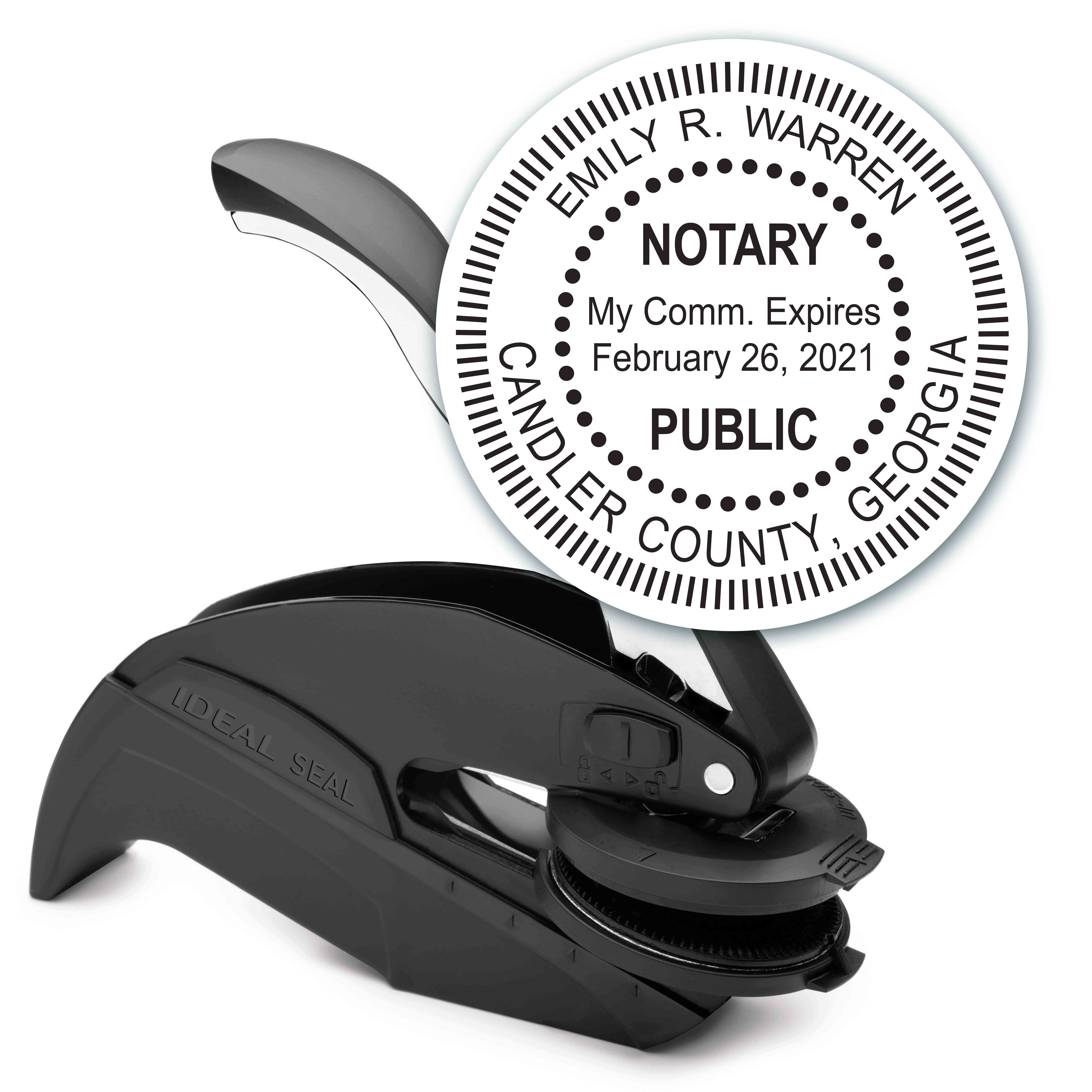 Notary Seal Round Embosser for Georgia State - Includes Gold Burst Seal Labels (42 count)	