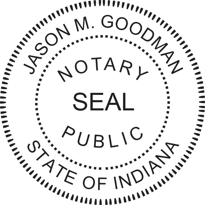 Notary Stamp for Indiana State - Round