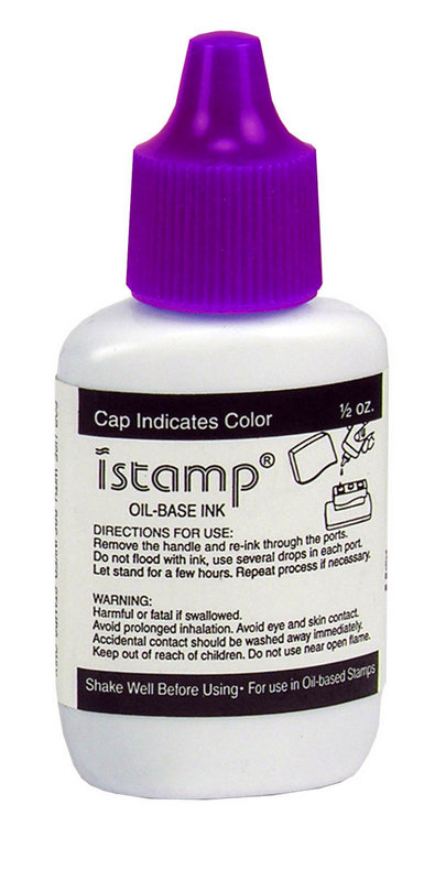 Ink for Pre-Inked Stamps, Purple, .5oz.