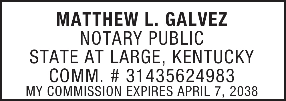 Notary Stamp for Kentucky State