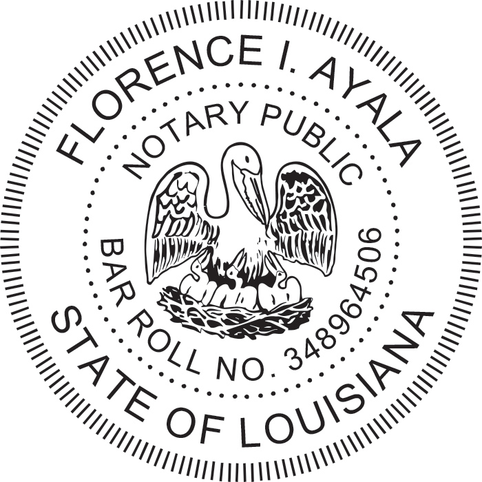 Attorney Stamp for Louisiana State - Round