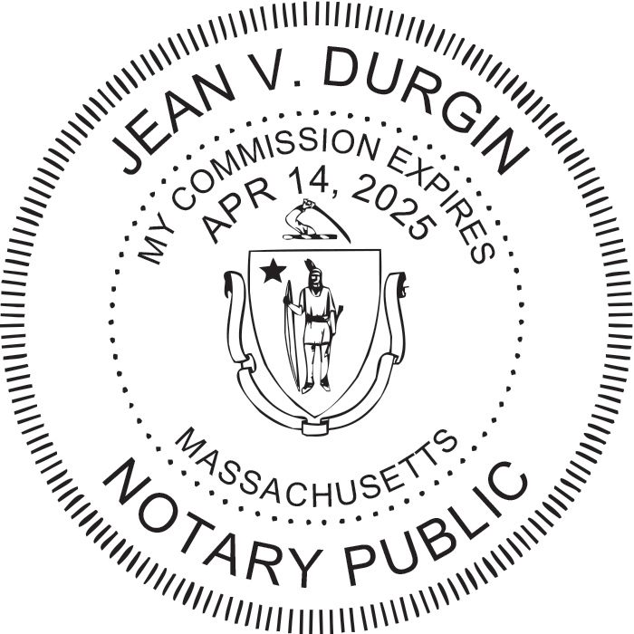 Notary Stamp for Massachusetts State - Round