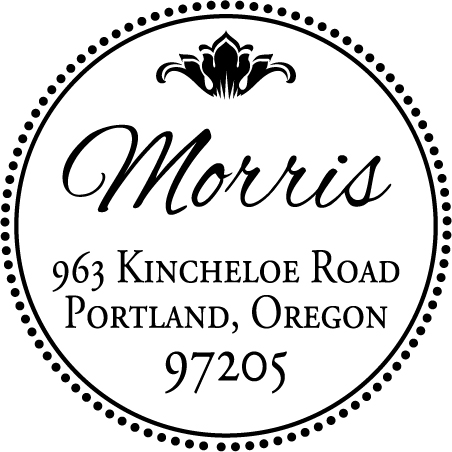 Round Monogram Address Stamp - Style MOAD031