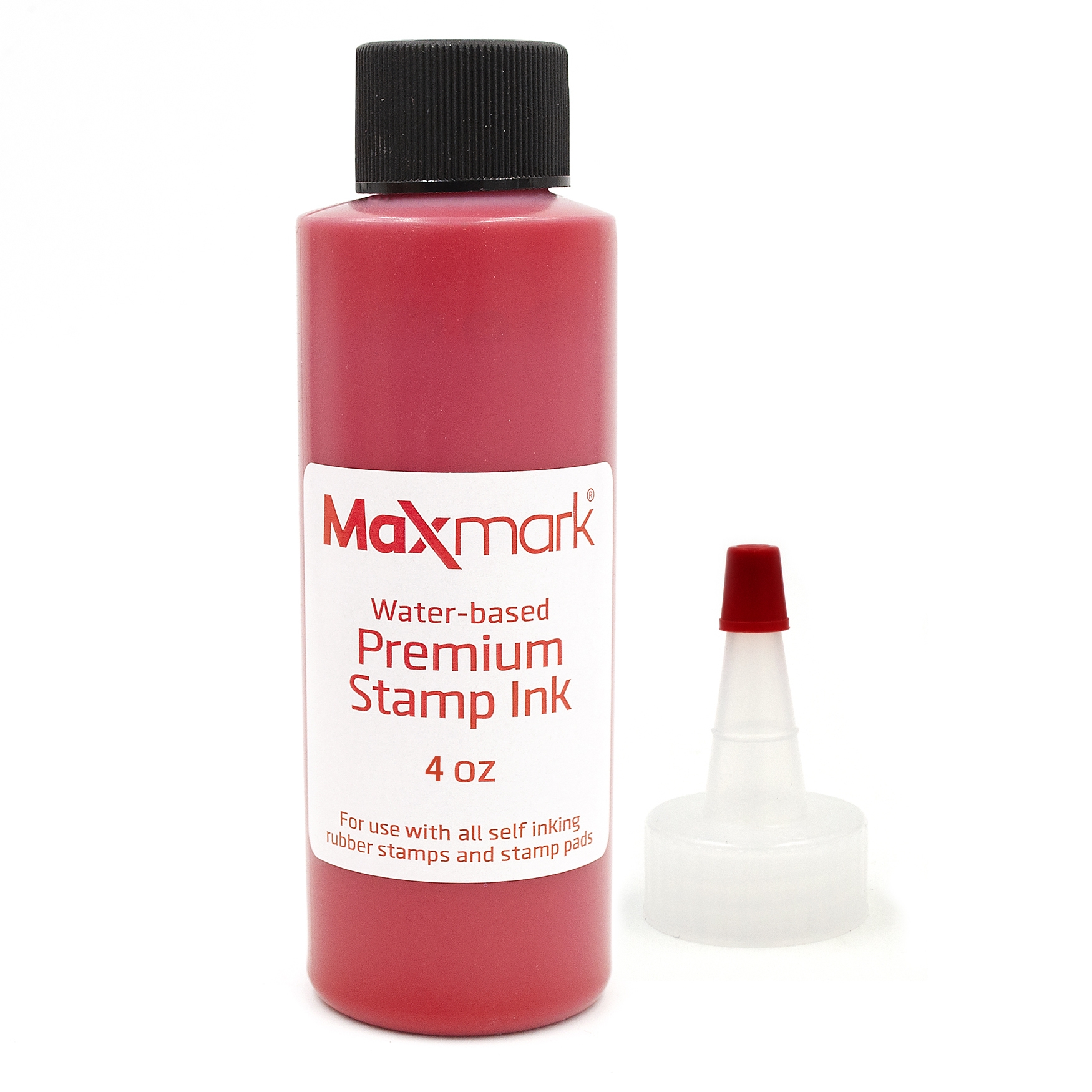 Premium Refill Ink for self Inking Stamps and Stamp Pads, Red Color - 4 oz.