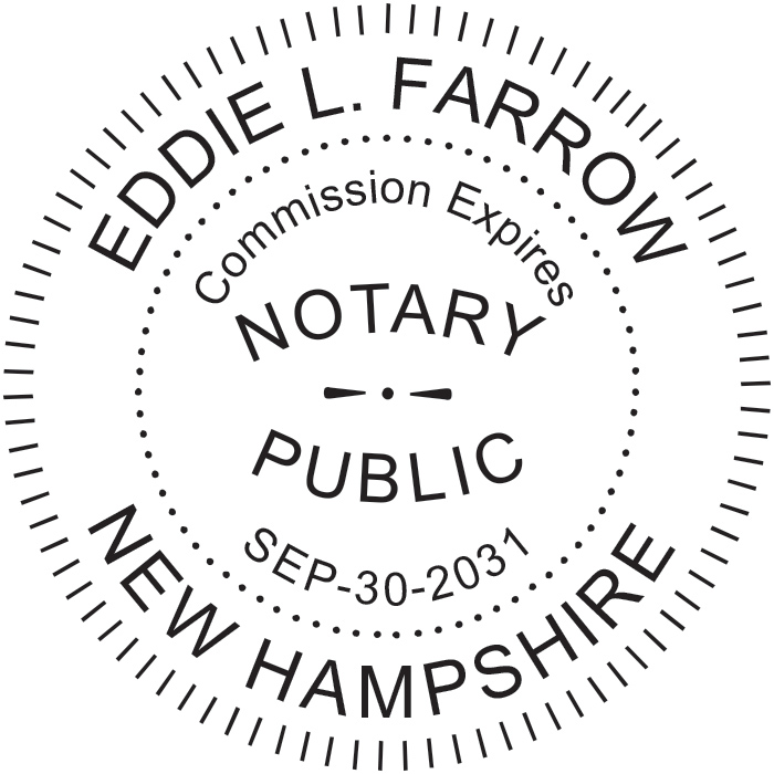 Notary Stamp for New Hampshire State - Round