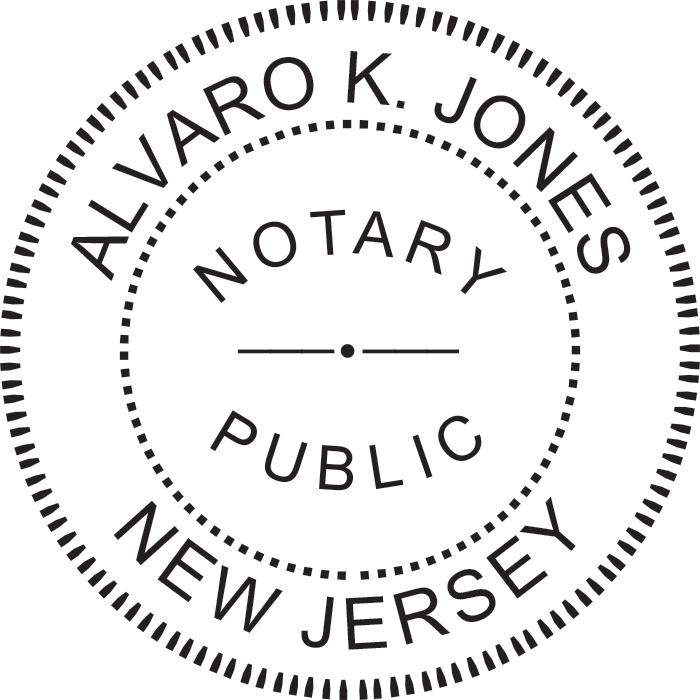 Notary Stamp for New Jersey State - Round