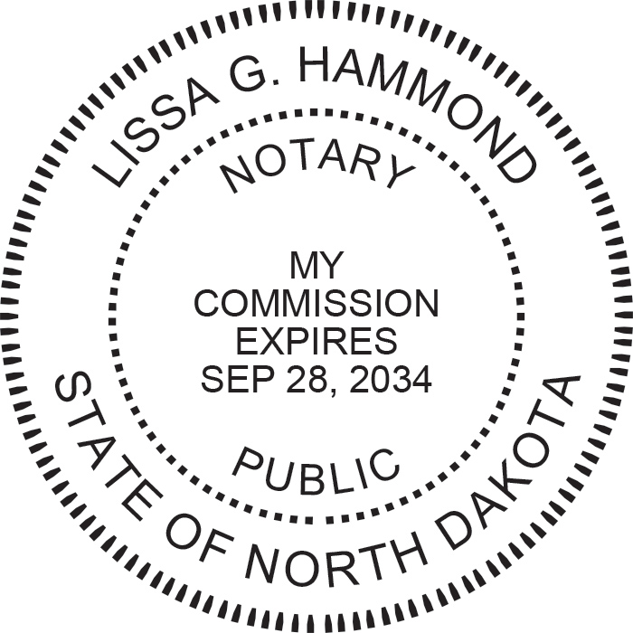 Notary Stamp for North Dakota State - Round