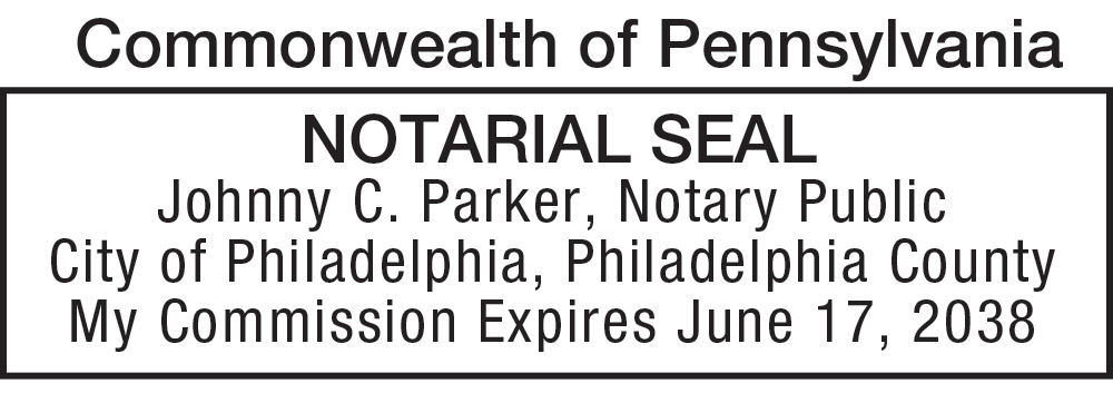 Notary Stamp for Pennsylvania State