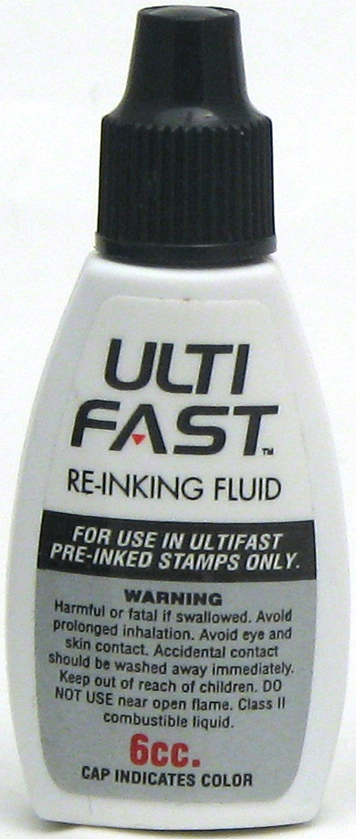 Ink for Pre-inked Multi-Sufrace Stamps, Black, 6cc