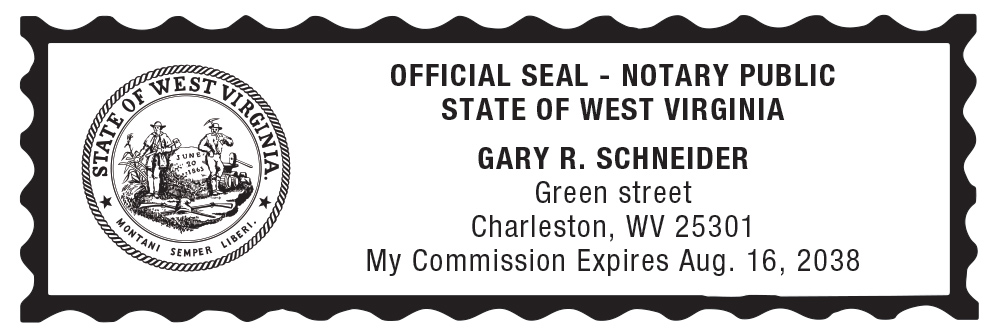 Notary Stamp for West Virginia State 1